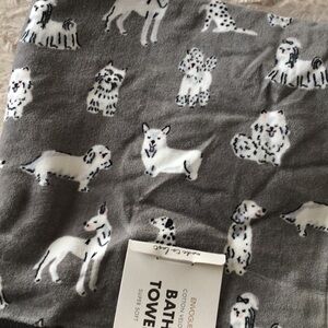 Envogue Cotton Velour Mixed Breed DOG Print Bath Towels